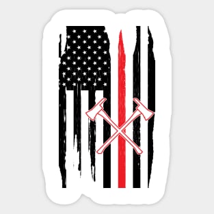 Firefighter in American Flag Sticker